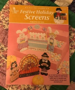 Festive Holiday Screens in Plastic Canvas 