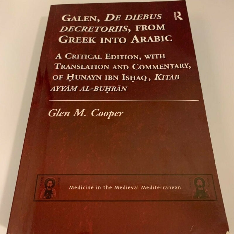 Galen, de Diebus Decretoriis, from Greek into Arabic