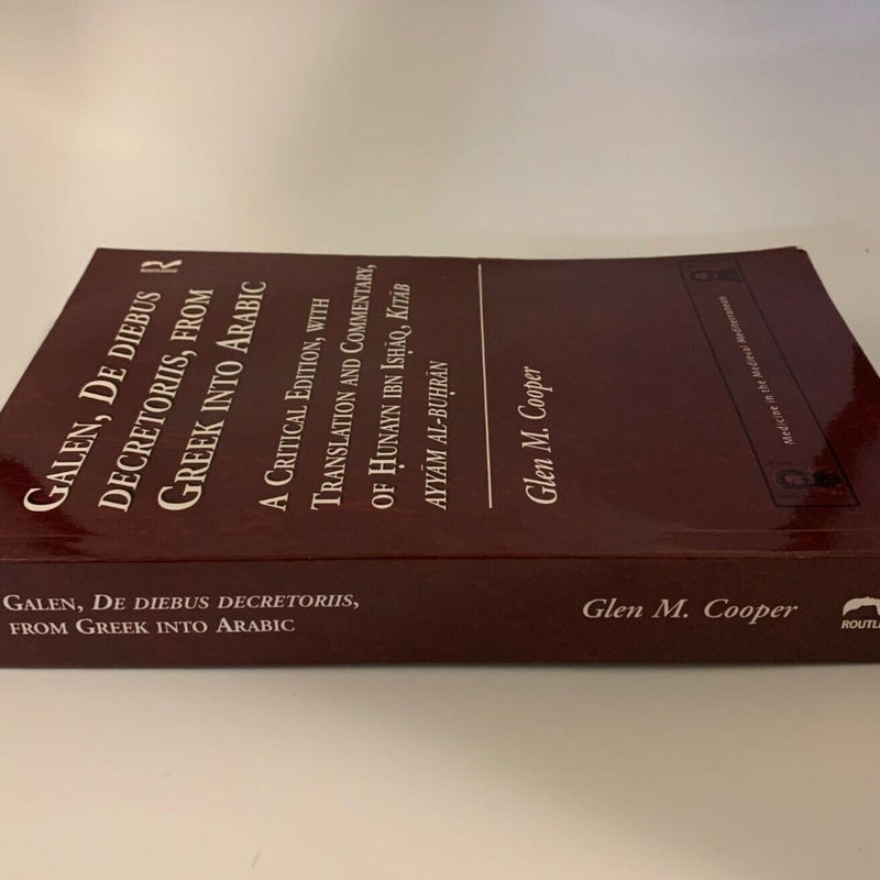 Galen, de Diebus Decretoriis, from Greek into Arabic