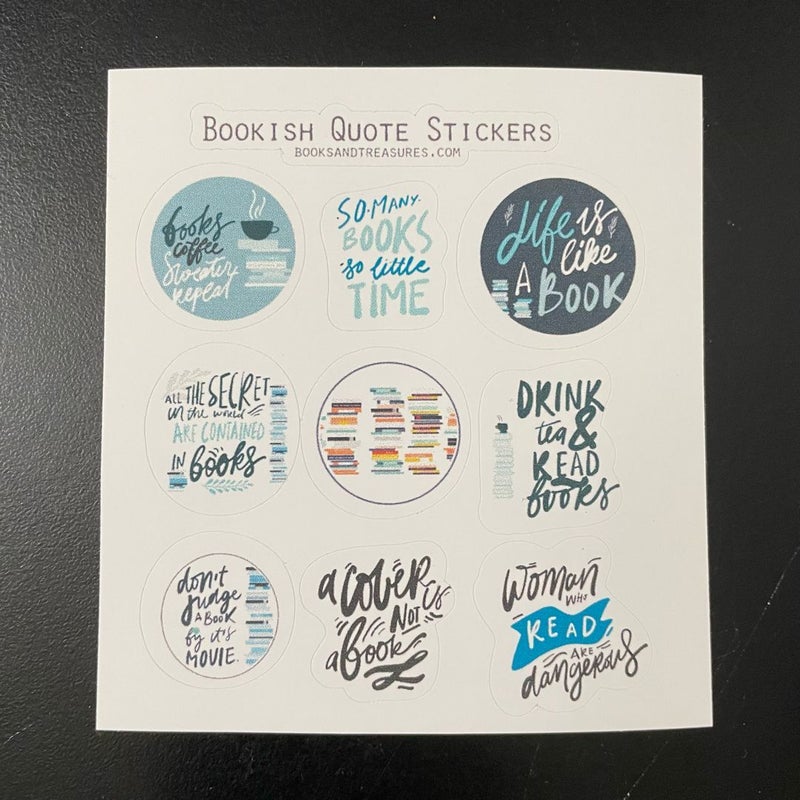 Mini Bookish Quotes Sticker Sheet