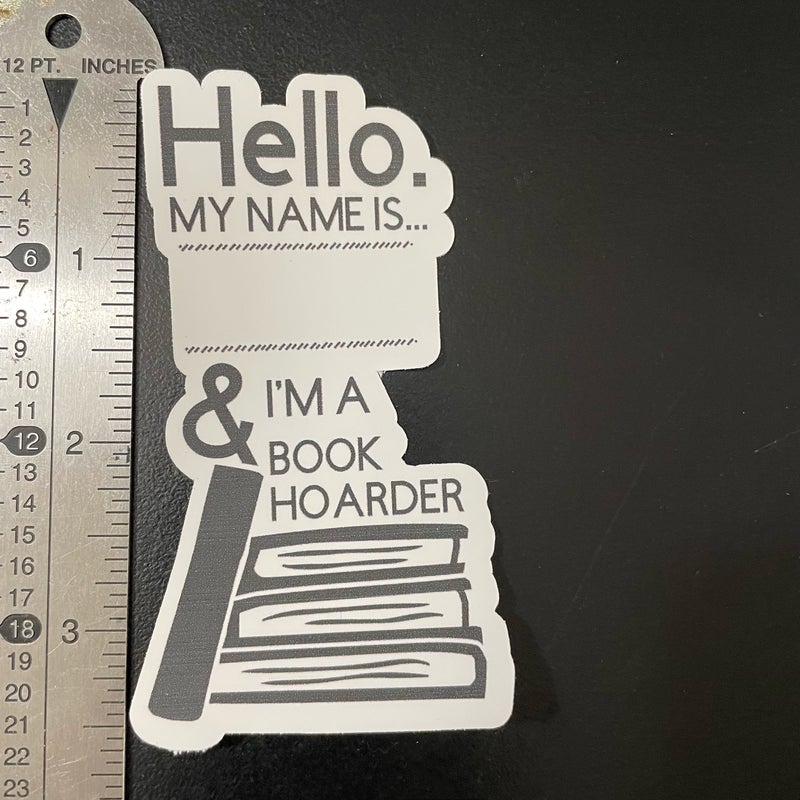 Book Hoarder Book Plate, Name Plate Sticker, Bookish Gift