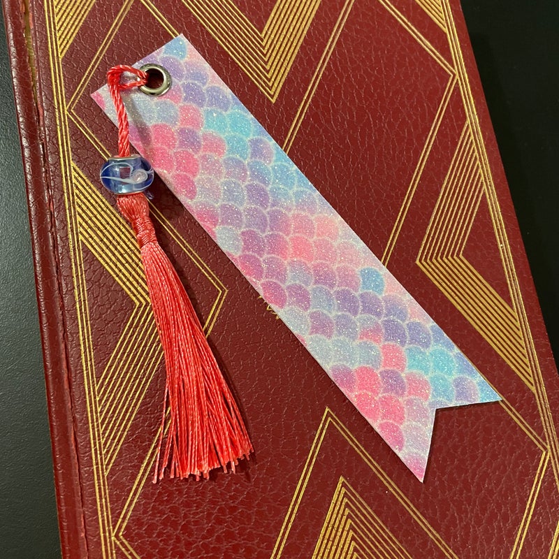 Mermaid Scale Double Sided Faux Leather Bookmark