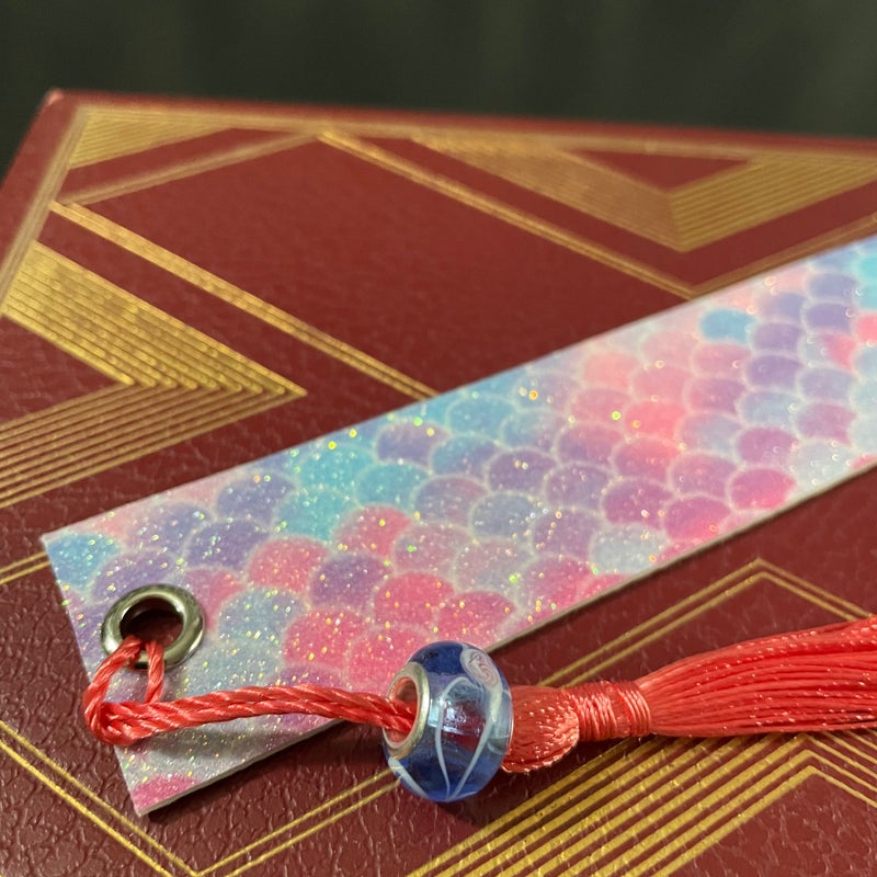 Mermaid Scale Double Sided Faux Leather Bookmark