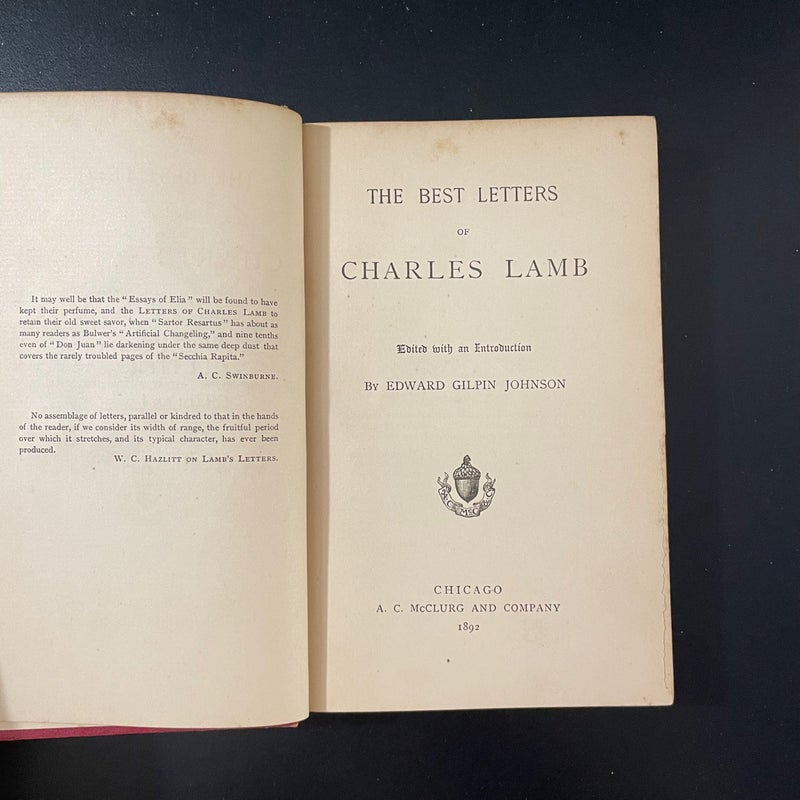 The Best Letter of Charles Lamb