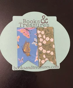 Butterfly and Floral Magnetic Bookmark 