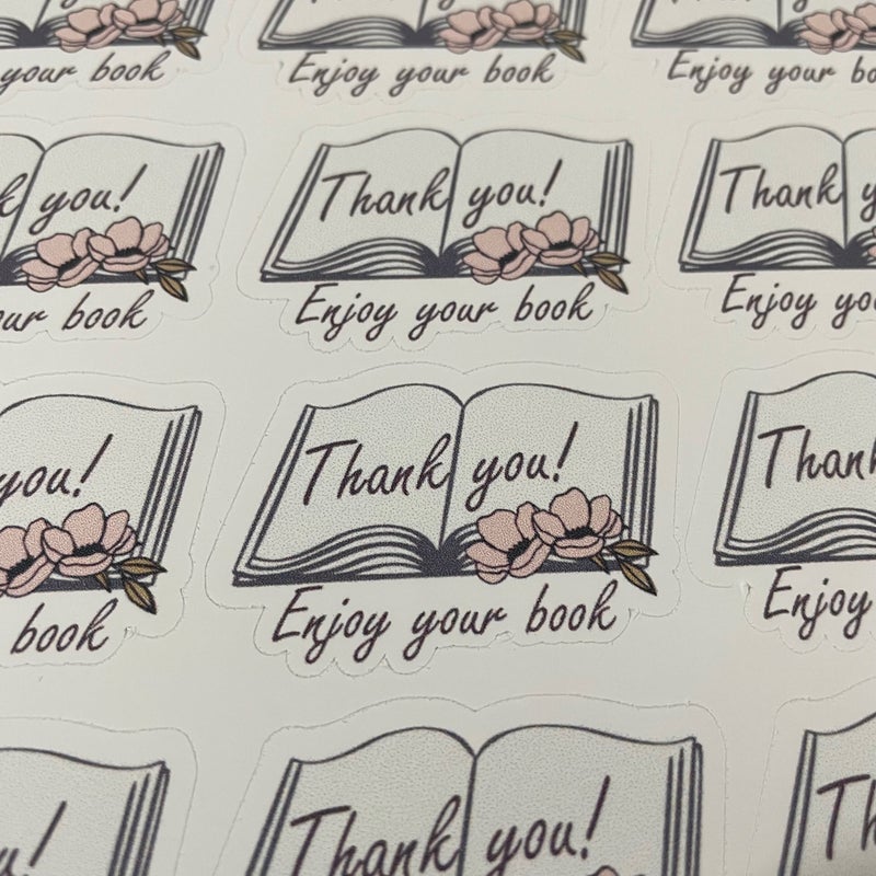 Thank You Stickers for Book Sellers - 36 Stickers total - 2 Sheets