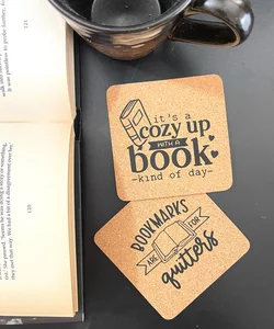 Handmade Bookish Cork Coasters