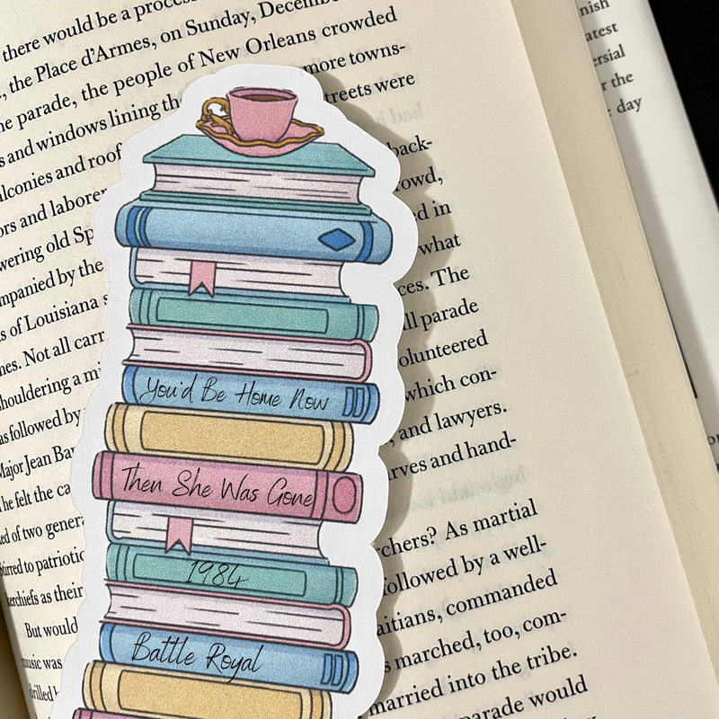 Tea Cup Book Tracker Handmade Paper Bookmark