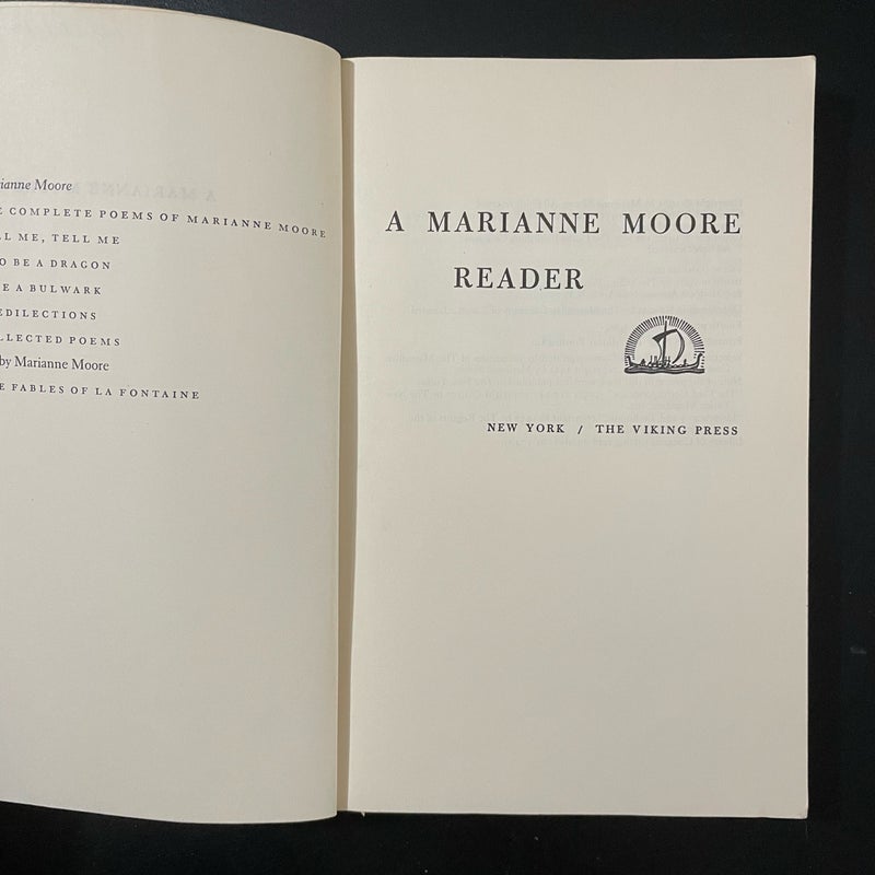 A Marianne Moore Reader 