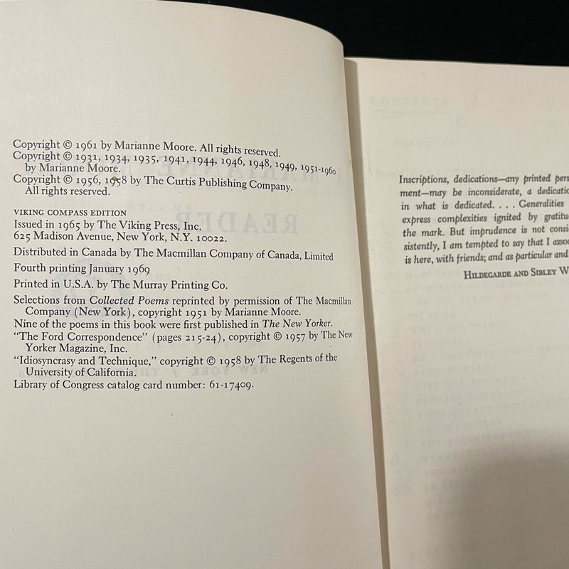 A Marianne Moore Reader 