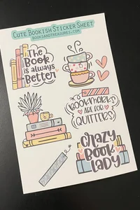 Books & Tea Bookish Vinyl Sticker Sheet