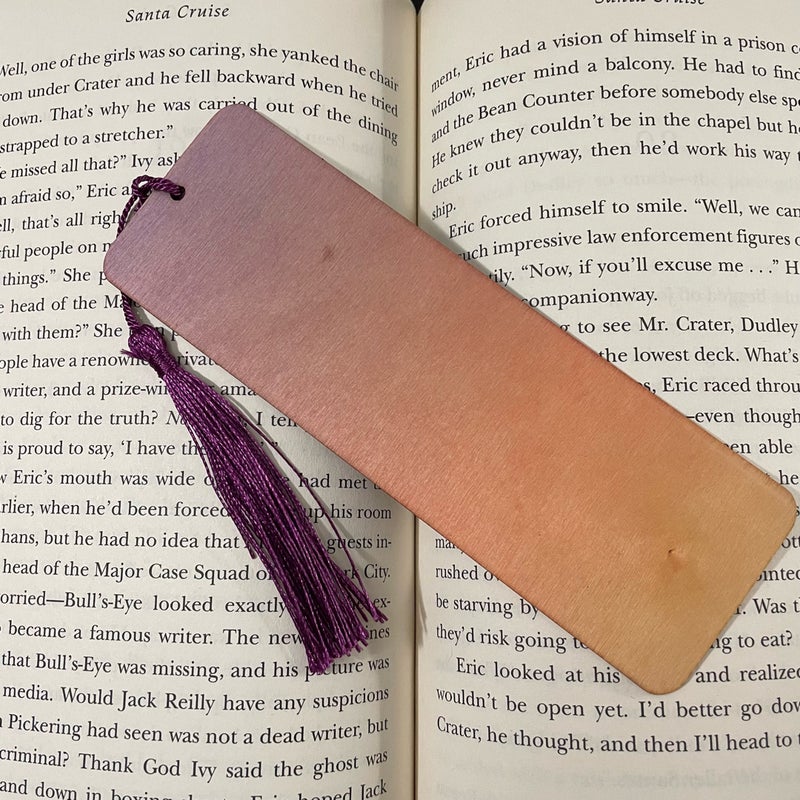 Flower Bookish Ombre Wood Bookmark 