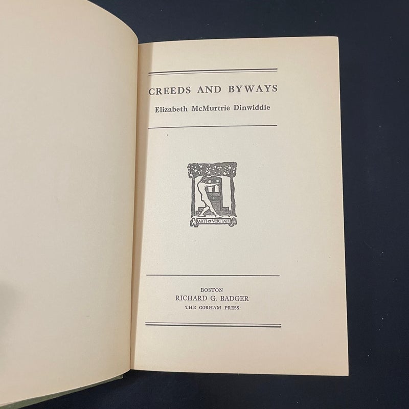Creeds and Byways Vintage Book of Poetry
