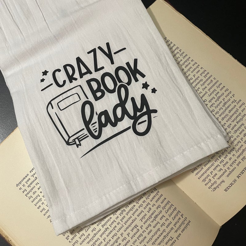 Crazy Book Lady Tea Towel Decorative Kitchen Towel
