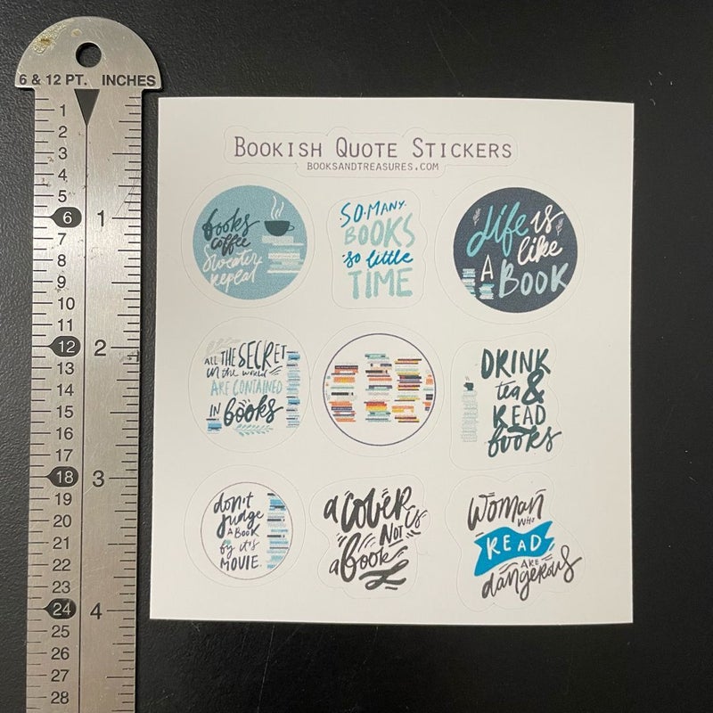 Mini Bookish Quotes Sticker Sheet