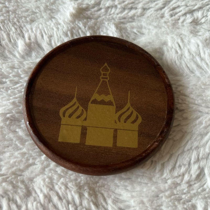 The Librarian Box These Feathered Flames Wooden Coaster