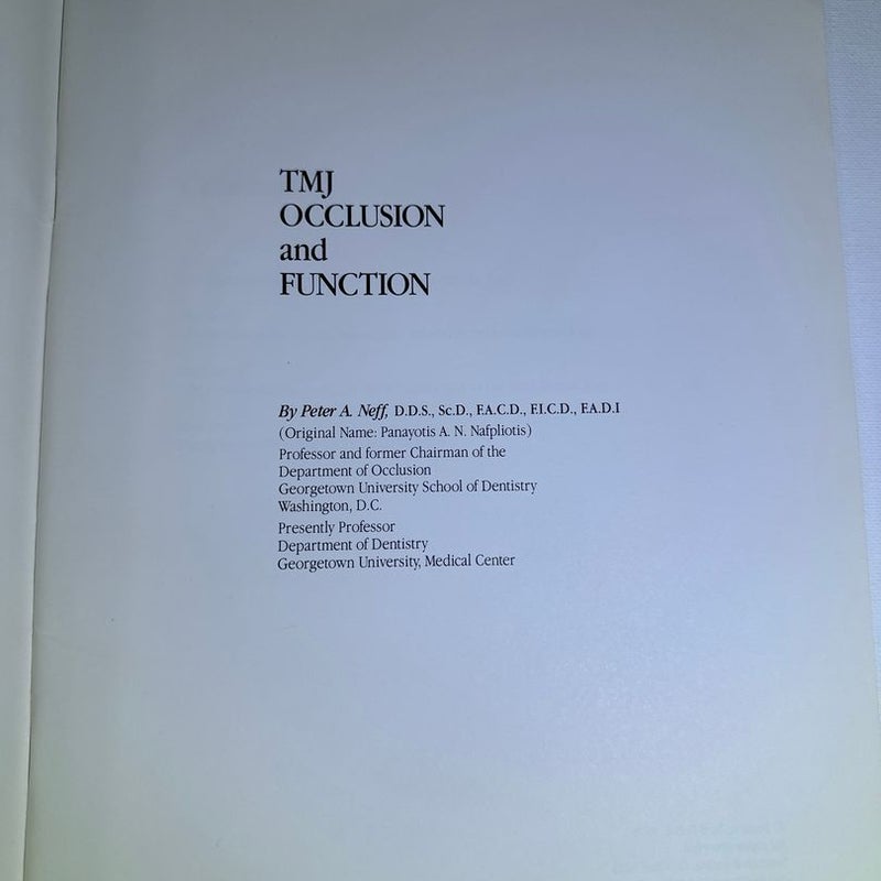 TMJ occlusion and function