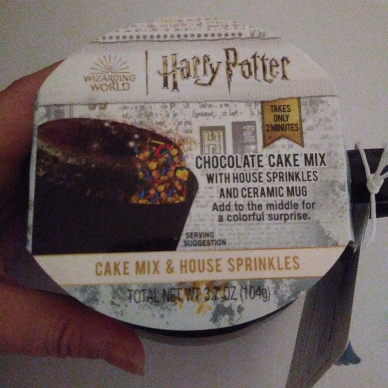 Harry Potter chocolate cake mix with house sprinkles & ceramic mug 