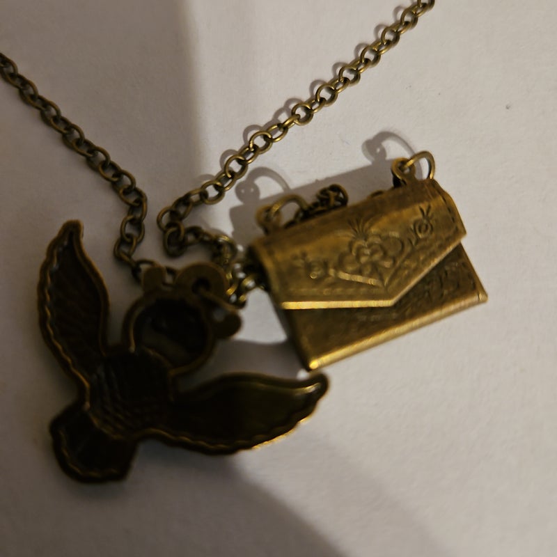 Harry Potter Owl & Envelope Bronze Necklace 