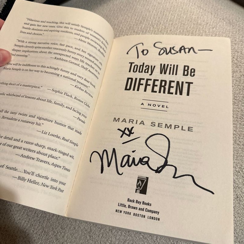 Today Will Be Different (Signed to Susan)