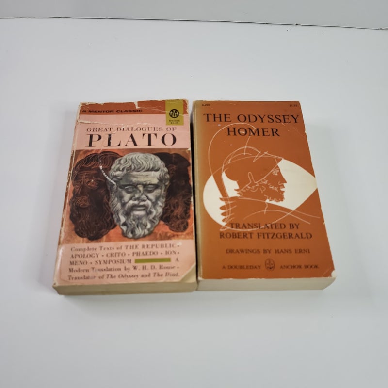 Homer's Odyssey & Great Dialogues of Plato Vintage Bundle