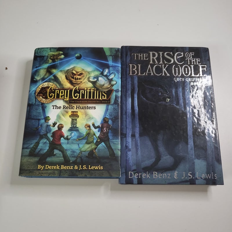 The Rise of the Black Wolf and The Relic Hunters Fantasy Fiction Hardcover Book Bundle 