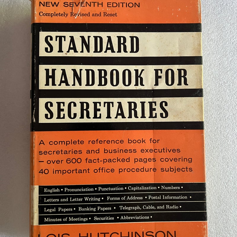 Standard Handbook for Secretaries