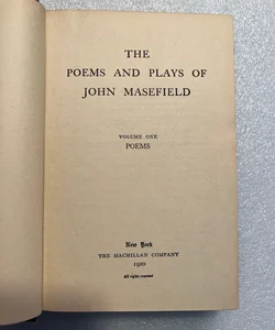 The Poems and Plays of John Masefield