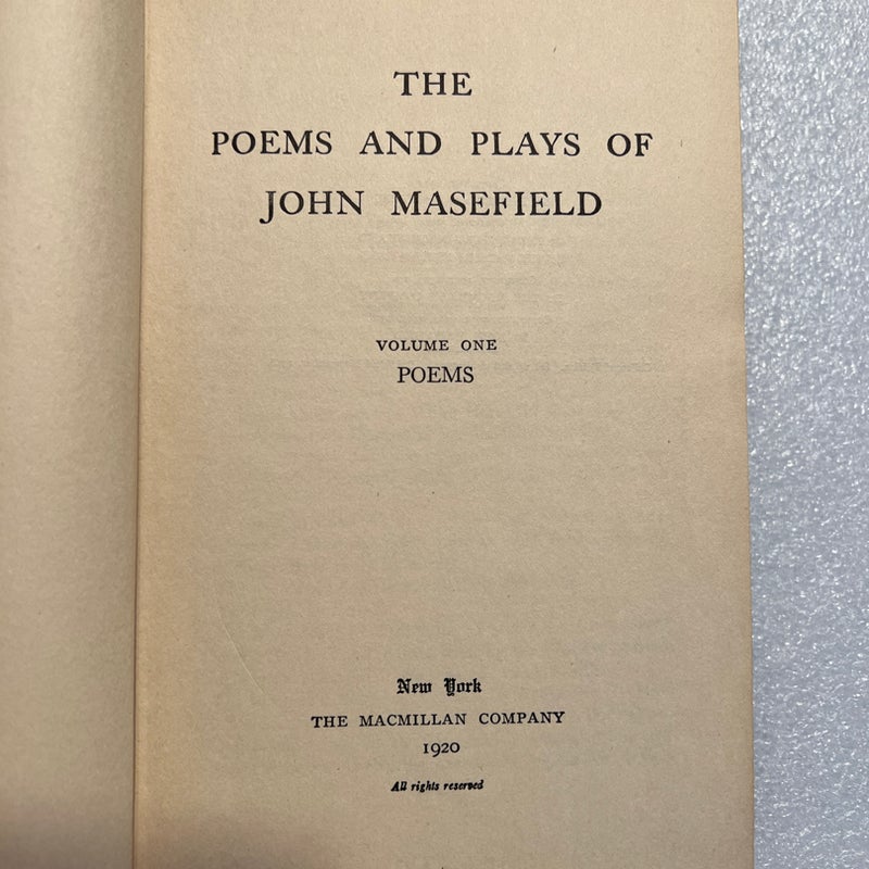 The Poems and Plays of John Masefield