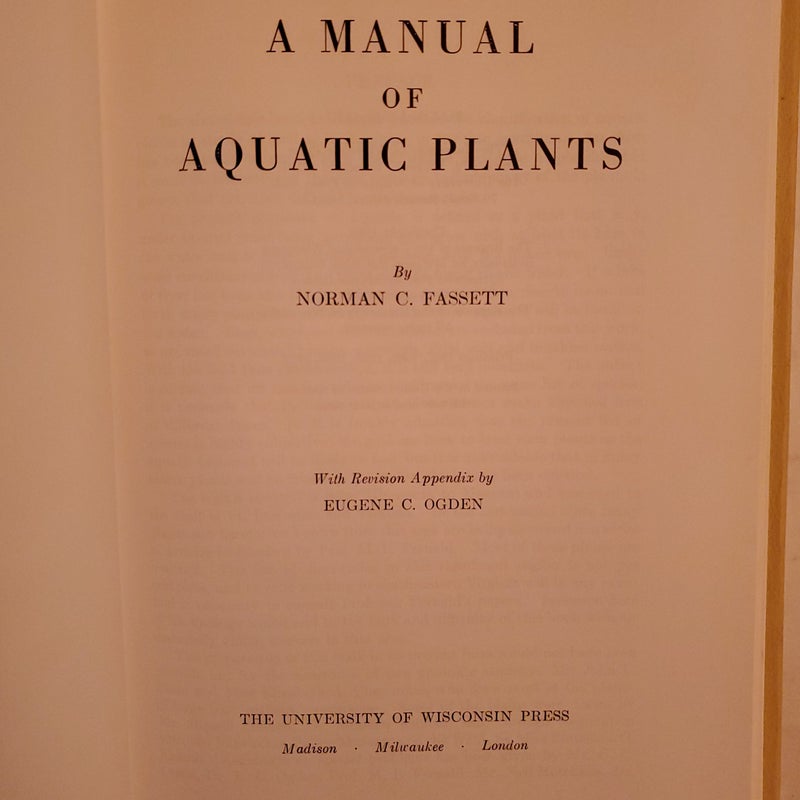 A Manual of Aquatic Plants