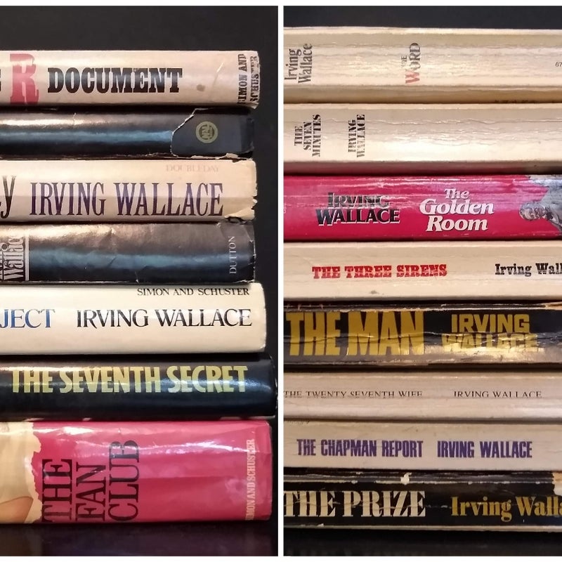 Lot of 15 Irving Wallace Vintage Best Sellers