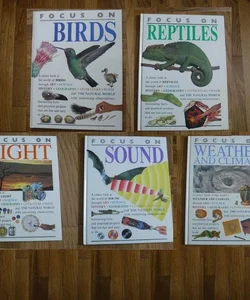 Focus on Birds Reptiles Light Sound Weather 5 Book Set 