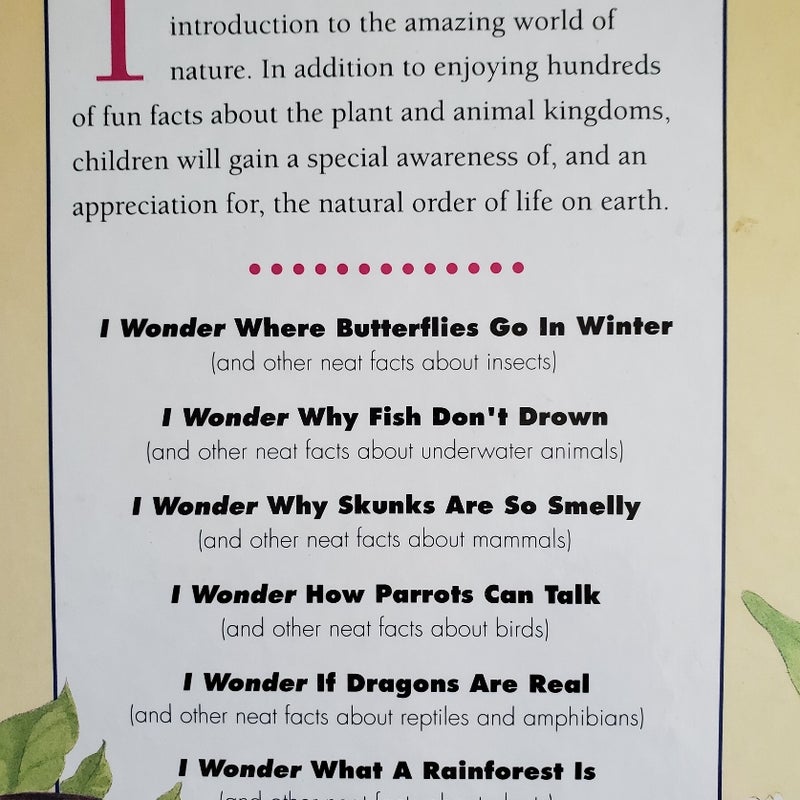 I Wonder Set of 5 Hardbacks includes Facts on Mammals, Birds, Underwater Animals, Plants, Reptile &