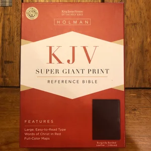 KJV Super Giant Print Reference Bible, Burgundy Bonded Leather Indexed