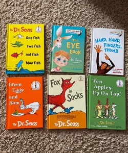 Ten Apples up on Top! - Fox in Socks - Green Eggs & Ham - One Fish, Two Fish - 6 Dr Seuss Lot