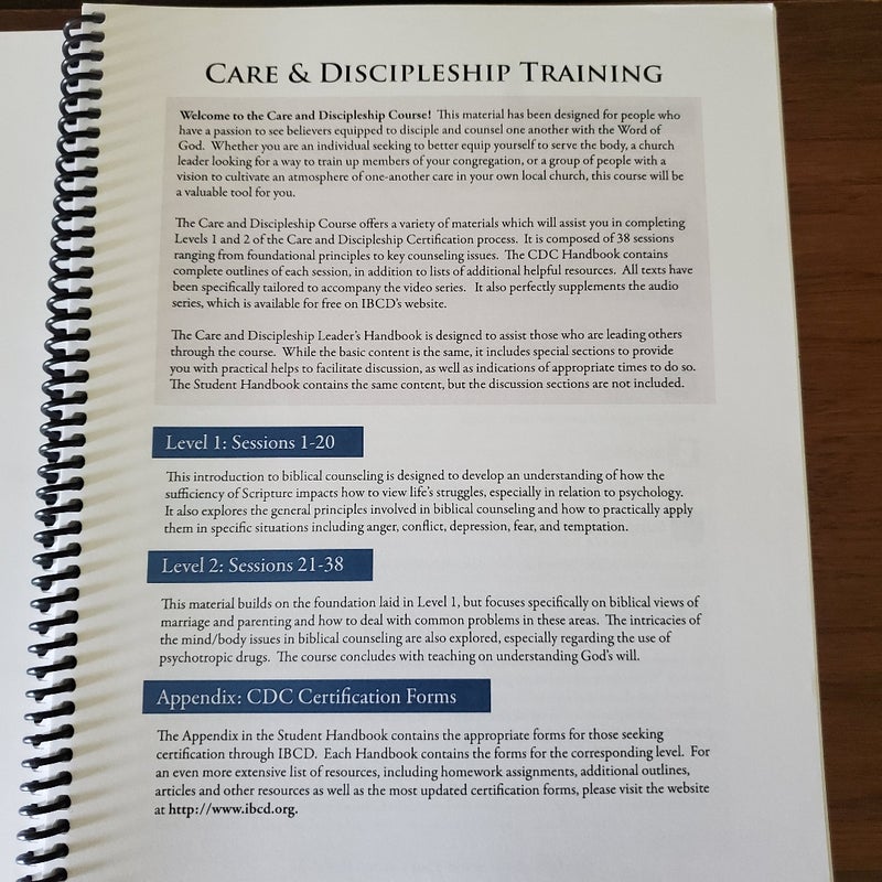 IBCD Care & Discipleship Student Handbook 