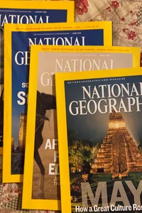 Four National Geographic magazines 