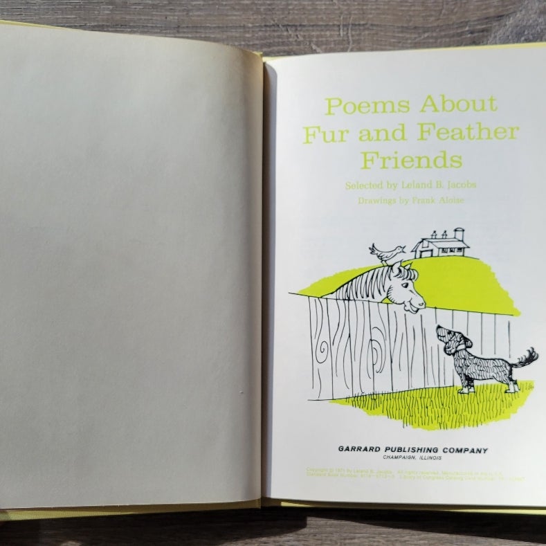 Poems about fur and feather friends Signed