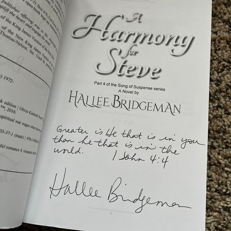 A Harmony for Steve (signed by author)