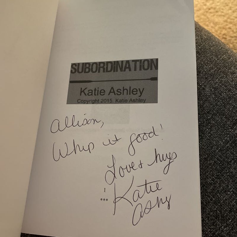 Subordination (out of print signed by the author)
