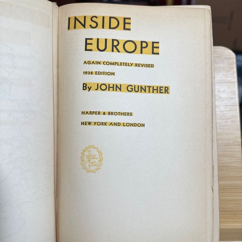Inside Europe Copyright 1938