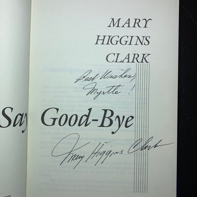 Before I Say Good-Bye (signed)