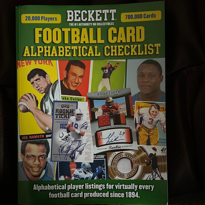 Beckett Football Alphabetical Checklist