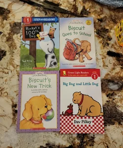 Scholastic Dog Bundle- Big Dog and Little Dog, Biscuit Goes to School, Biscuits New Trick, Rocket's 100th Day