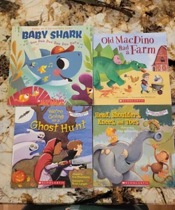 Scholastic Sing-a-long Bundle - Head, Shoulders, Knees, and Toes, Old MacDino had a Farm, Baby Shark, We're Going on a Ghost Hunt