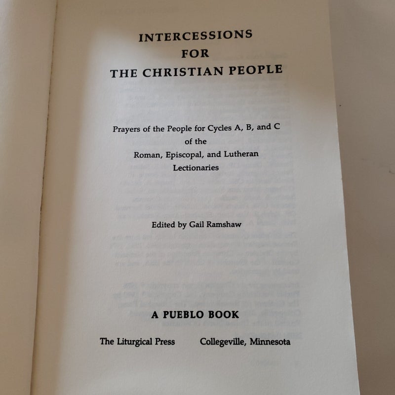 INTERCESSIONS FOR THE CHRISTIAN PEOPLE 