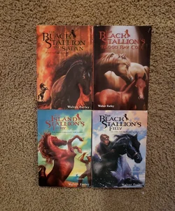 (4 pack) The Black Stallion The Island Stallion's Fury, Filly, and Satan, Blood Bay Colt, Walter Farley 
