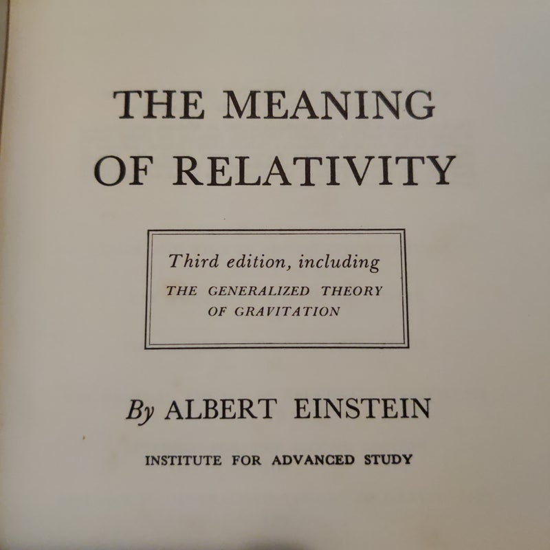 The meaning of relativity 