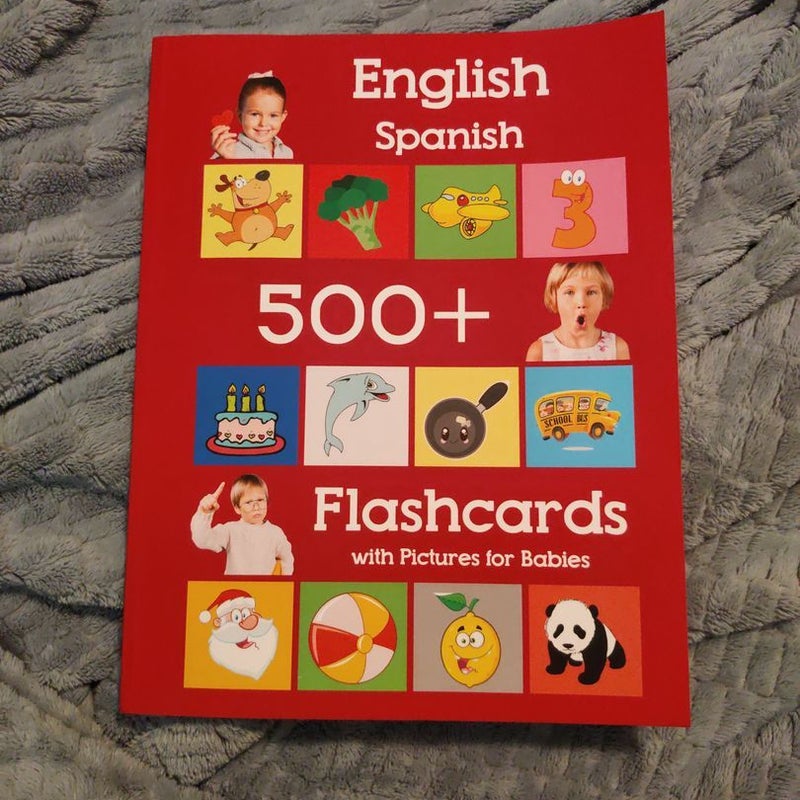 English Spanish 500 Flashcards with Pictures for Babies