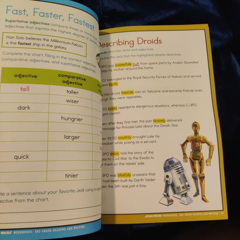 Star Wars Workbook: 3rd Grade Reading and Writing